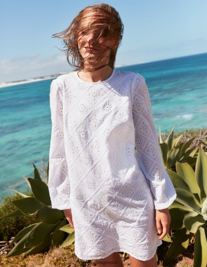 άσπρο είδη ένδυσης mini shift φόρεμα broderie Boden γυναίκες 464PH81410