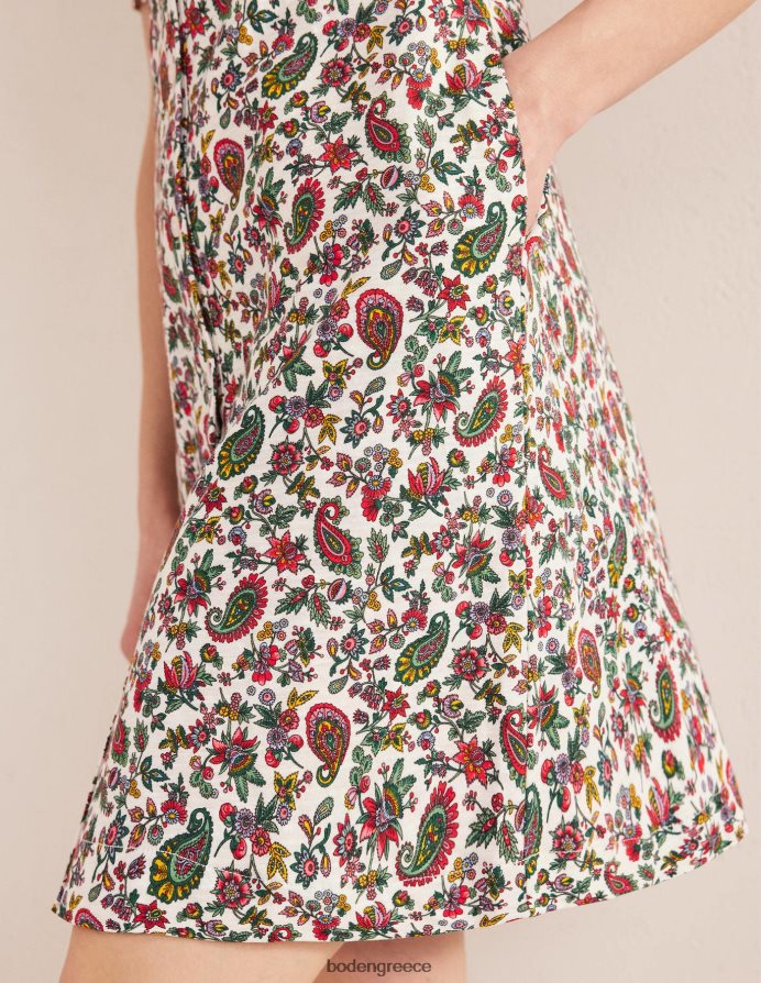 multi & dandelion paisley είδη ένδυσης Μίνι φόρεμα τσαγιού ζέρσεϊ με κουμπί Boden γυναίκες 464PH81074