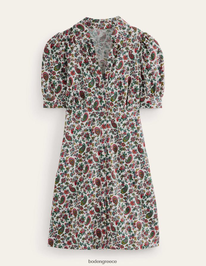 multi & dandelion paisley είδη ένδυσης Μίνι φόρεμα τσαγιού ζέρσεϊ με κουμπί Boden γυναίκες 464PH81074