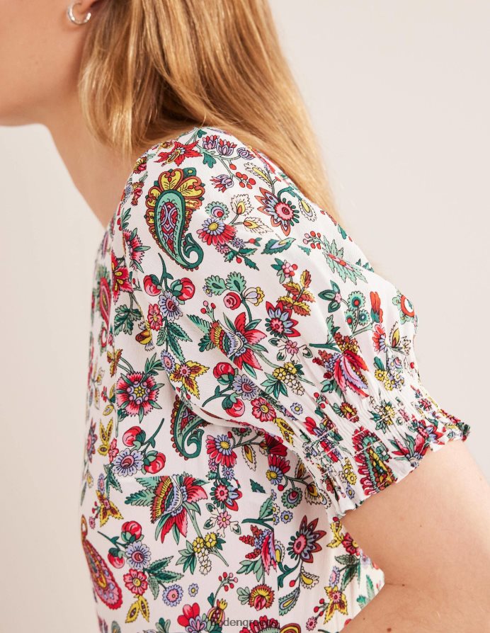 multi & dandelion paisley είδη ένδυσης κοντομάνικο μίντι φόρεμα Boden γυναίκες 464PH81122