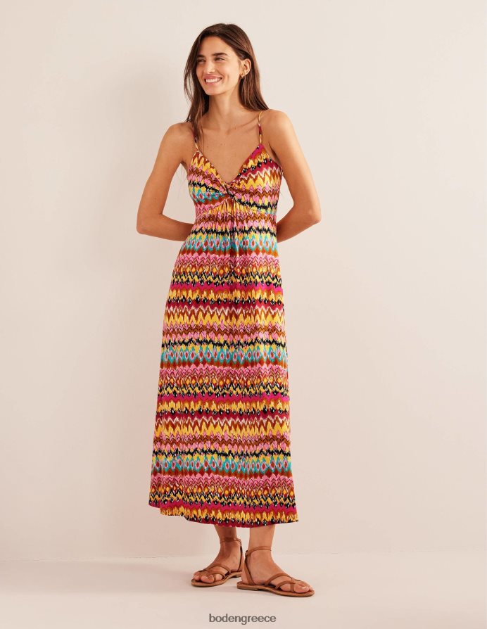 multi & ανάγλυφη ikat είδη ένδυσης Ζέρσεϊ μάξι φόρεμα με τιράντες Boden γυναίκες 464PH81270