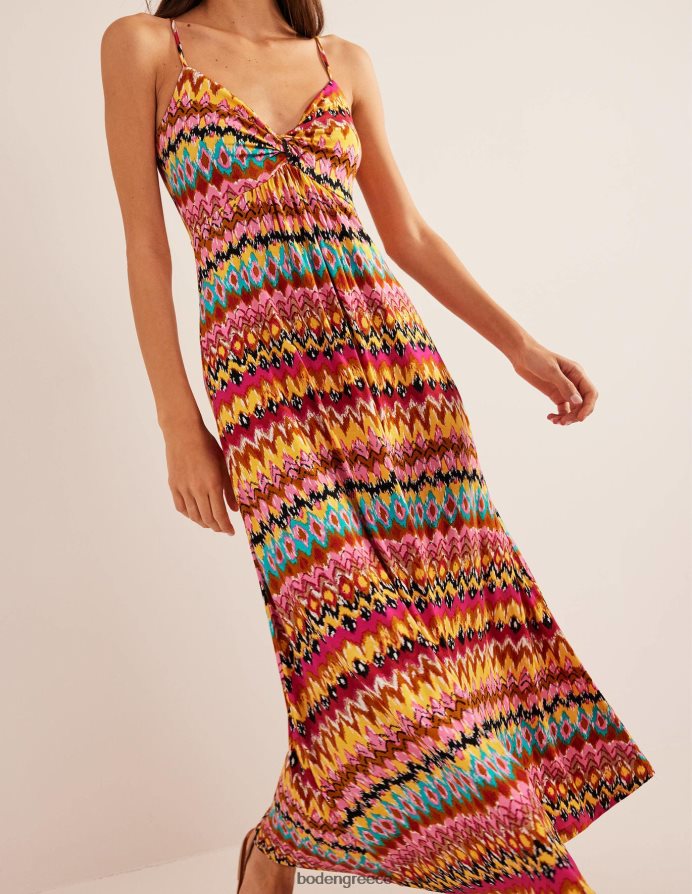 multi & ανάγλυφη ikat είδη ένδυσης Ζέρσεϊ μάξι φόρεμα με τιράντες Boden γυναίκες 464PH81270