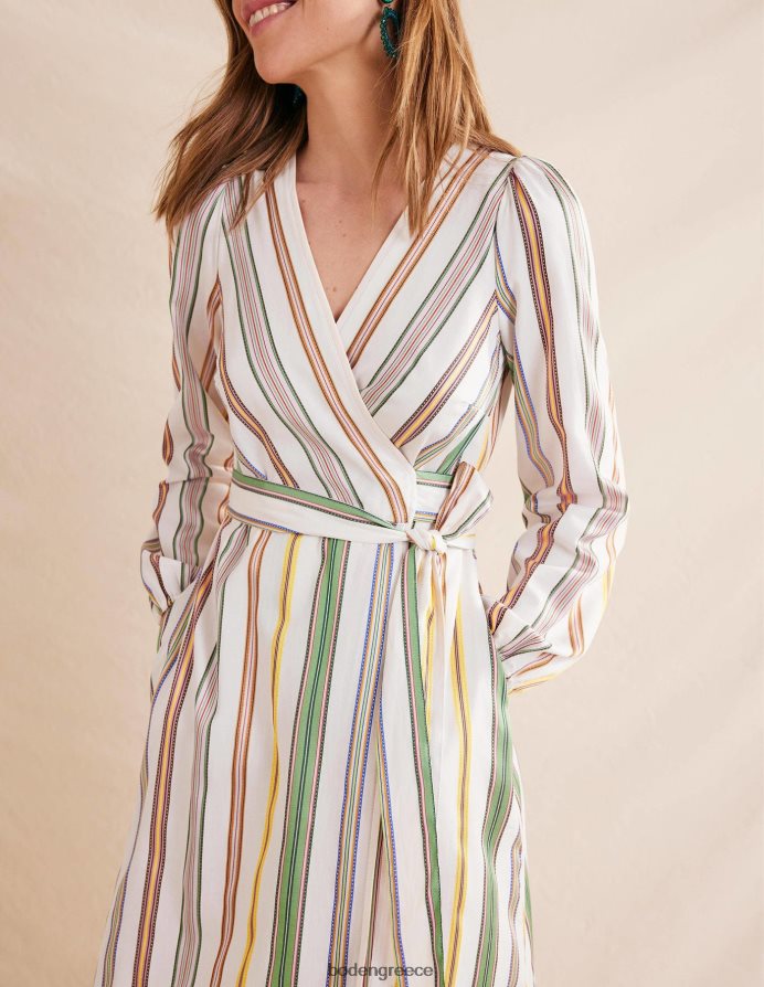multi & ρίγες είδη ένδυσης ριγέ maxi wrap φόρεμα Boden γυναίκες 464PH81328