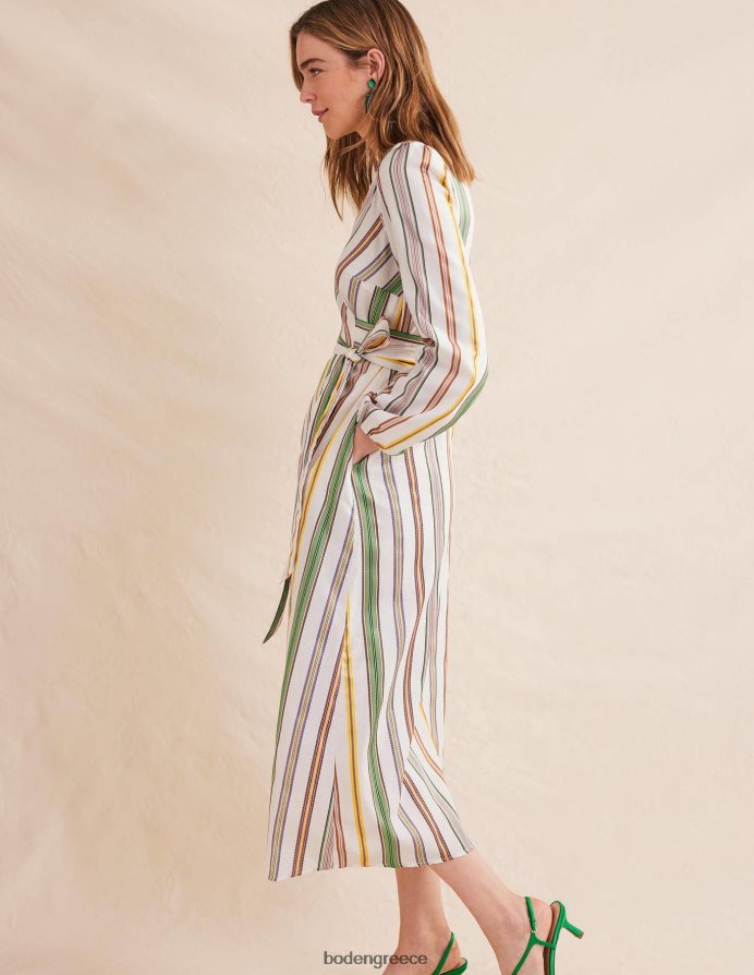 multi & ρίγες είδη ένδυσης ριγέ maxi wrap φόρεμα Boden γυναίκες 464PH81328