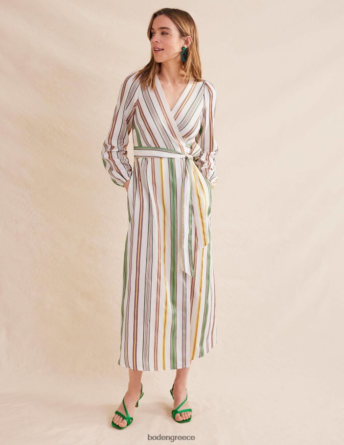 multi & ρίγες είδη ένδυσης ριγέ maxi wrap φόρεμα Boden γυναίκες 464PH81328