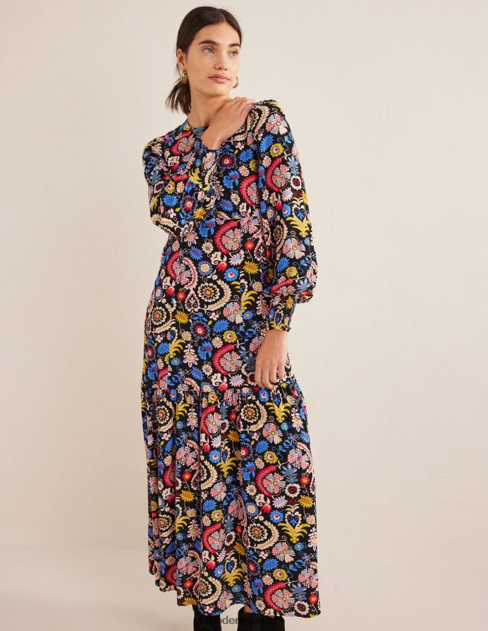 multi & tropic γοητεία είδη ένδυσης μάξι φόρεμα με μανσέτα Boden γυναίκες 464PH81312