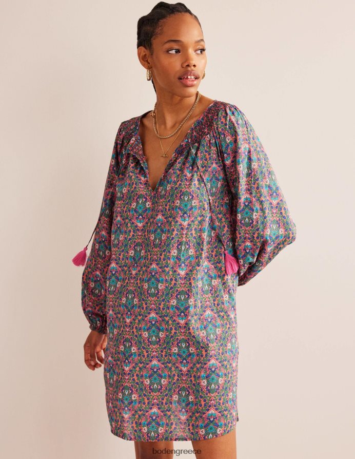 multi & vine βεράντα είδη ένδυσης smocked neck παραλία καφτάνι Boden γυναίκες 464PH8581