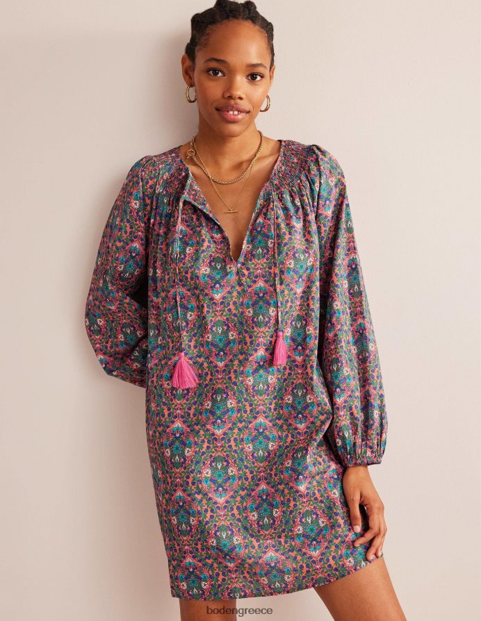 multi & vine βεράντα είδη ένδυσης smocked neck παραλία καφτάνι Boden γυναίκες 464PH8581