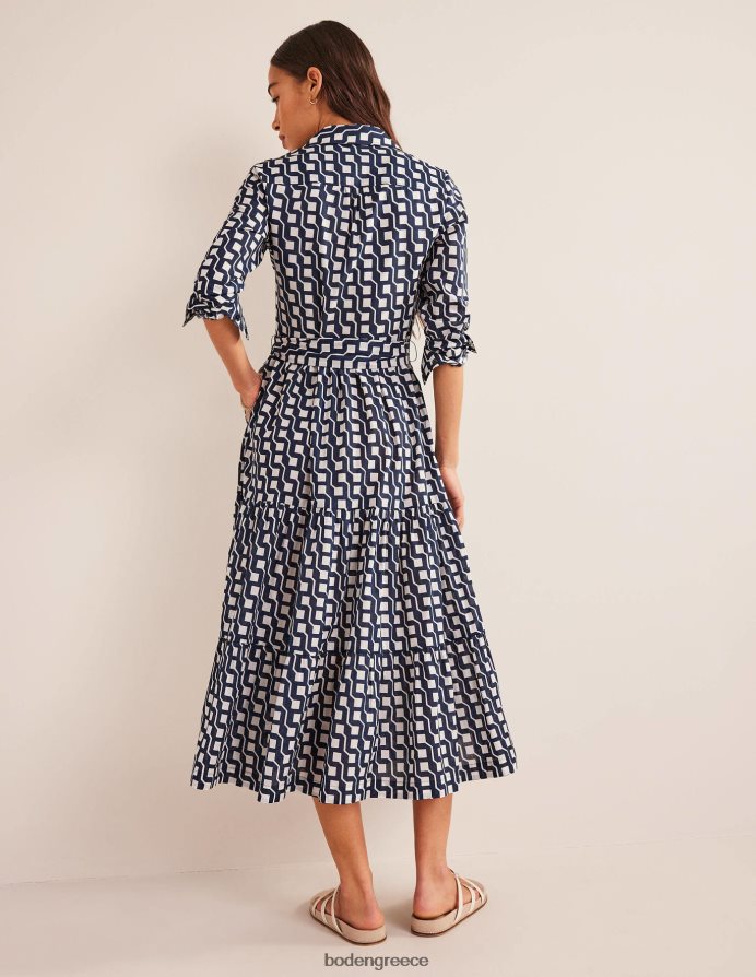 navy & cube geo είδη ένδυσης βαμβακερό μάξι φόρεμα σε επίπεδα Boden γυναίκες 464PH832