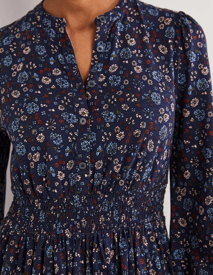 navy & ditsy γούρι είδη ένδυσης smocked jersey πουκάμισο φόρεμα Boden γυναίκες 464PH82235