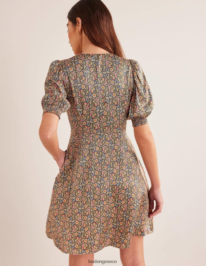 nightshadow & block paisley είδη ένδυσης σατέν φόρεμα τσαγιού Boden γυναίκες 464PH81163