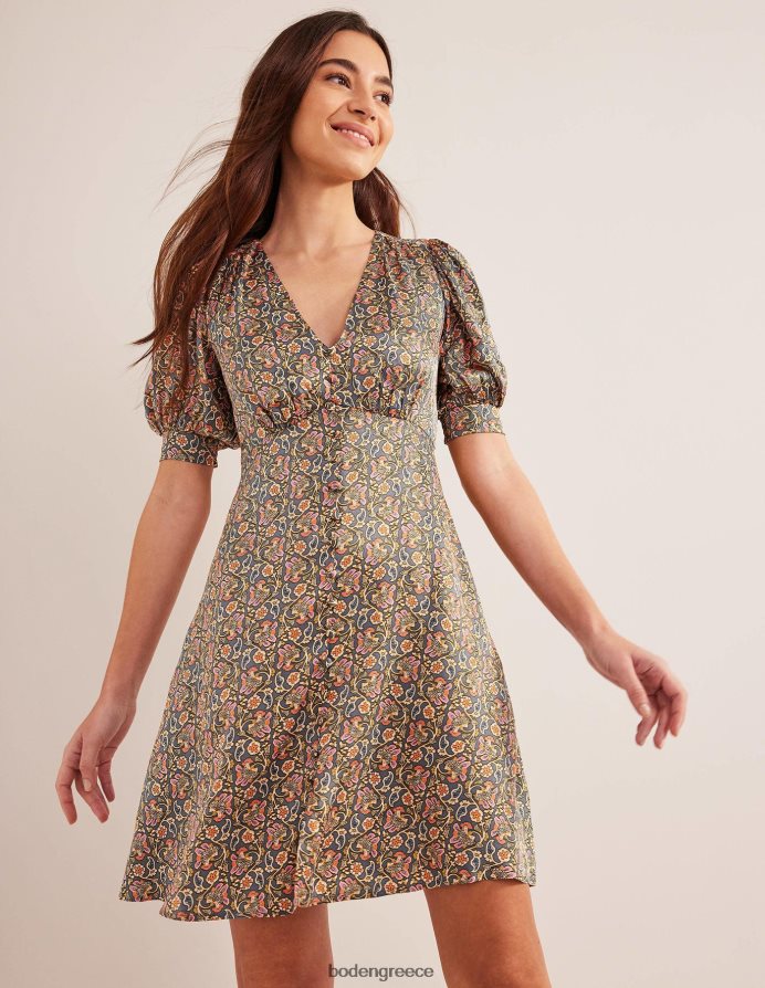 nightshadow & block paisley είδη ένδυσης σατέν φόρεμα τσαγιού Boden γυναίκες 464PH81163