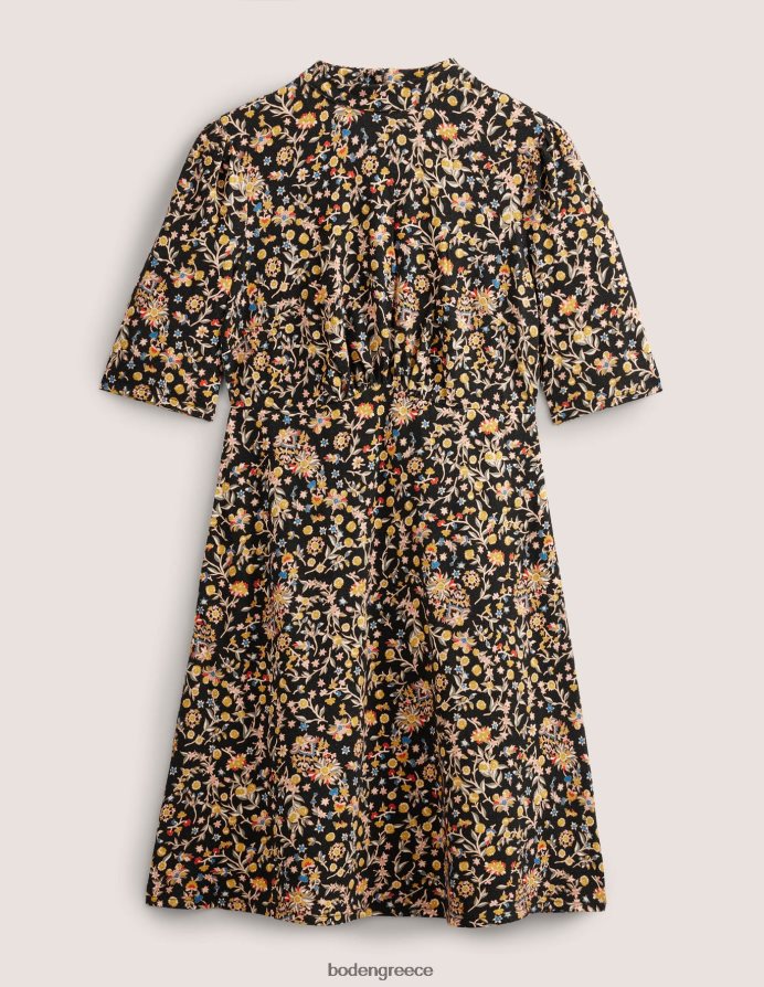 μαύρο & αγριολούλουδο paisley είδη ένδυσης Μίνι φόρεμα ζέρσεϊ Boden γυναίκες 464PH81346