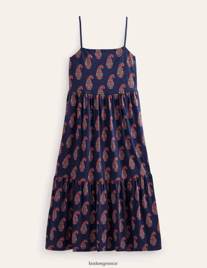 ελαφρύ ναυτικό & γλυκό paisley είδη ένδυσης μίντι φόρεμα με τιράντες Boden γυναίκες 464PH81532