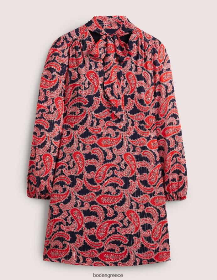 σύμπλεγμα κόκκινο & paisley είδη ένδυσης Μίνι φόρεμα με λαιμόκοψη Boden γυναίκες 464PH81685