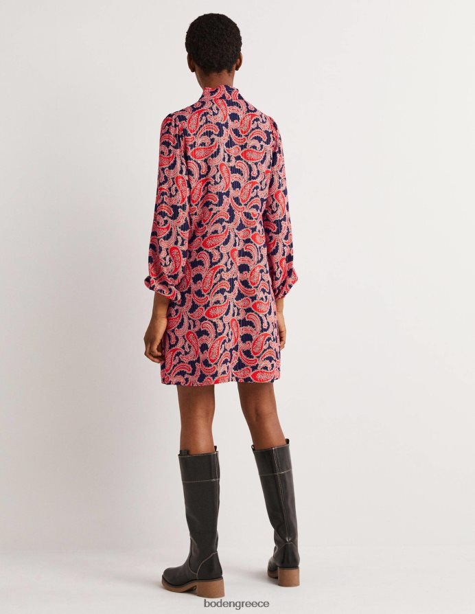 σύμπλεγμα κόκκινο & paisley είδη ένδυσης Μίνι φόρεμα με λαιμόκοψη Boden γυναίκες 464PH81685