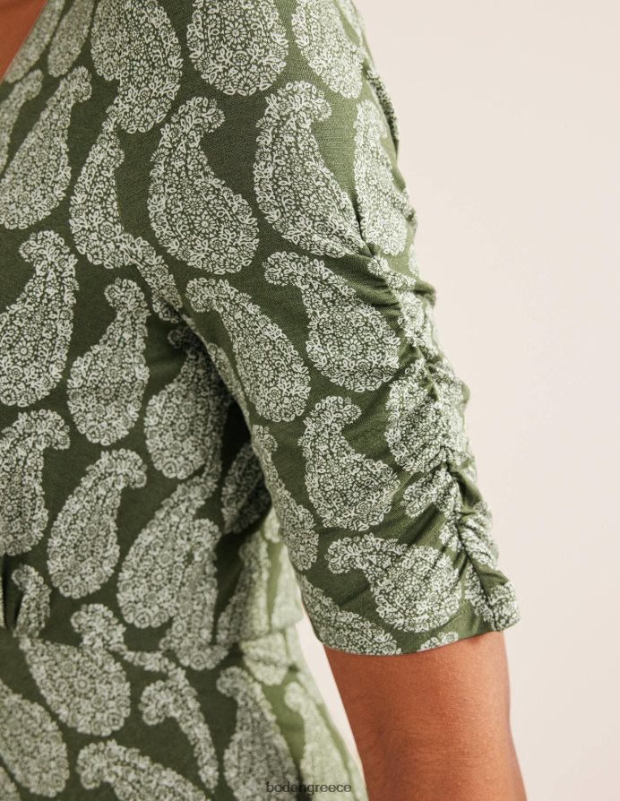 έλατο & γλυκό paisley είδη ένδυσης Μίντι φόρεμα ζέρσεϊ κοντομάνικο Boden γυναίκες 464PH82493