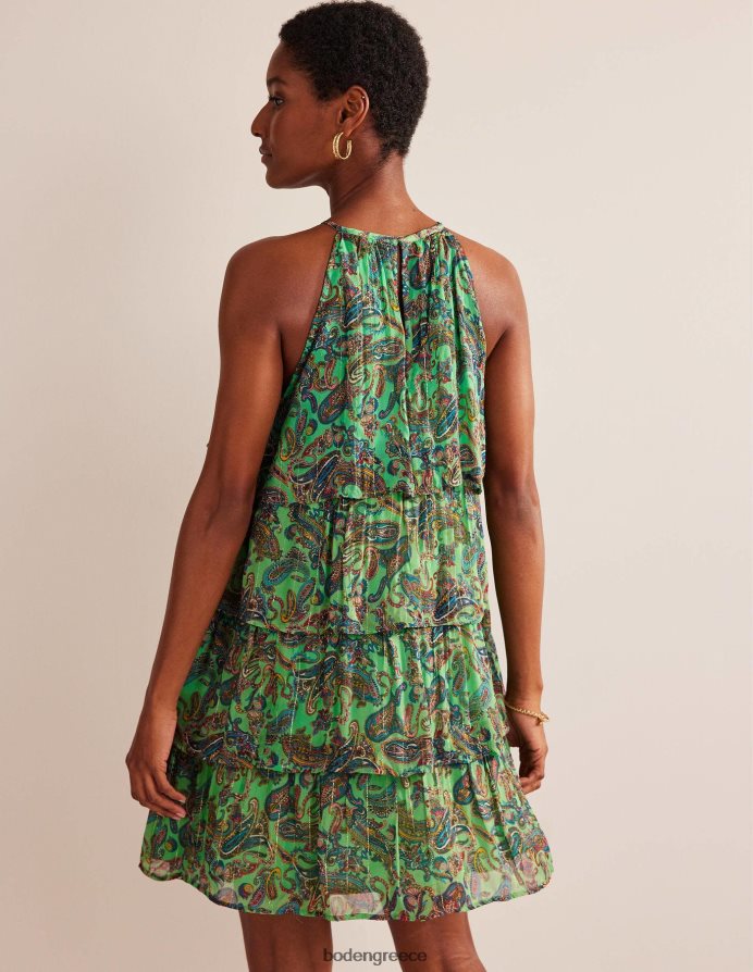 φιστίκι πάγος & paradise pop είδη ένδυσης φόρεμα με λαιμόκοψη σε επίπεδα Boden γυναίκες 464PH8572