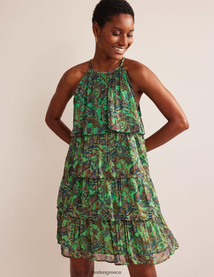 φιστίκι πάγος & paradise pop είδη ένδυσης φόρεμα με λαιμόκοψη σε επίπεδα Boden γυναίκες 464PH8572