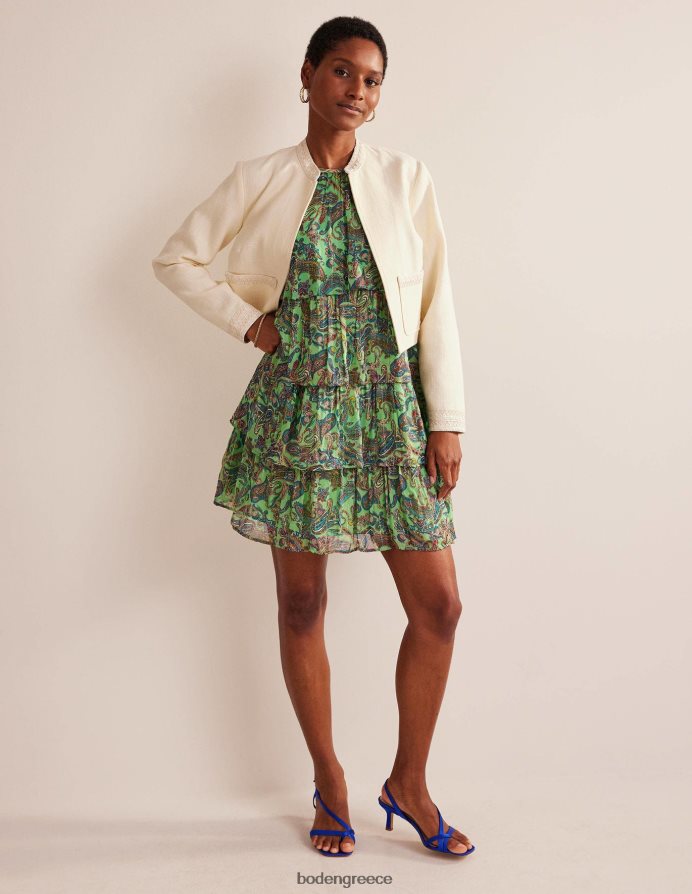 φιστίκι πάγος & paradise pop είδη ένδυσης φόρεμα με λαιμόκοψη σε επίπεδα Boden γυναίκες 464PH8572