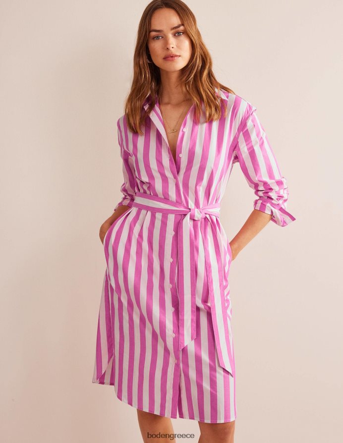 phlox ροζ και ιβουάρ είδη ένδυσης χαλαρό βαμβακερό πουκάμισο φόρεμα Boden γυναίκες 464PH8580