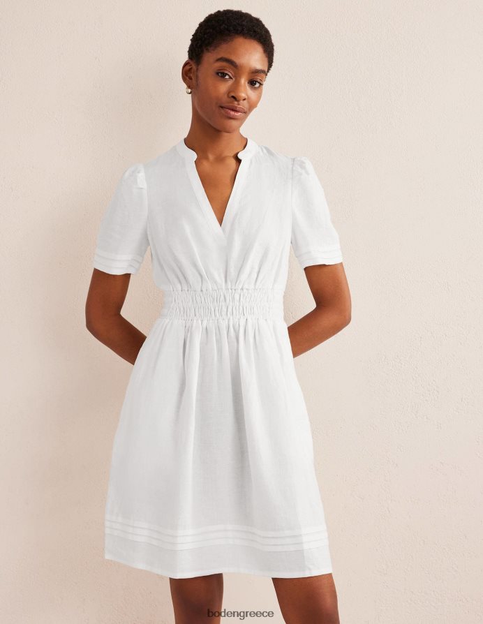 άσπρο είδη ένδυσης Μίνι φόρεμα με λεπτομέρεια pintuck Boden γυναίκες 464PH886