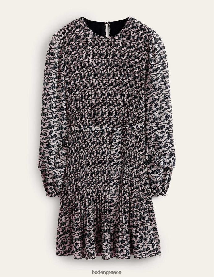 γαλλικό ναυτικό και αμπέλι παπαρούνας είδη ένδυσης Μίνι φόρεμα plisse Boden γυναίκες 464PH82544