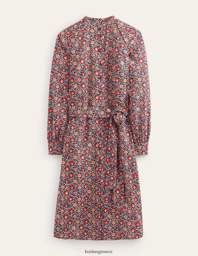 poinsettia & μαγευτική άνθιση είδη ένδυσης μίντι πουκάμισο φόρεμα χωρίς γιακά Boden γυναίκες 464PH870