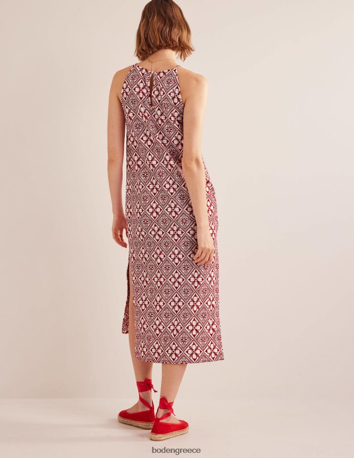 poinsettia & block pome είδη ένδυσης μίντι φόρεμα φανέλας με λαιμόδρομο Boden γυναίκες 464PH8943