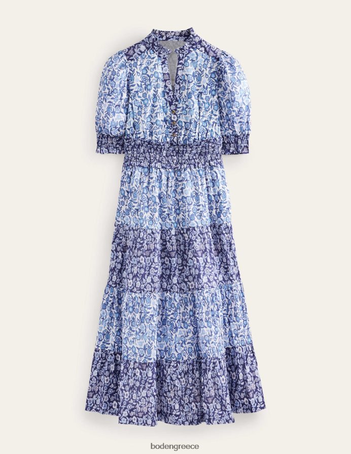 πορσελάνινο άνθος πανσάκι είδη ένδυσης remix βαμβακερό maxi φόρεμα Boden γυναίκες 464PH892