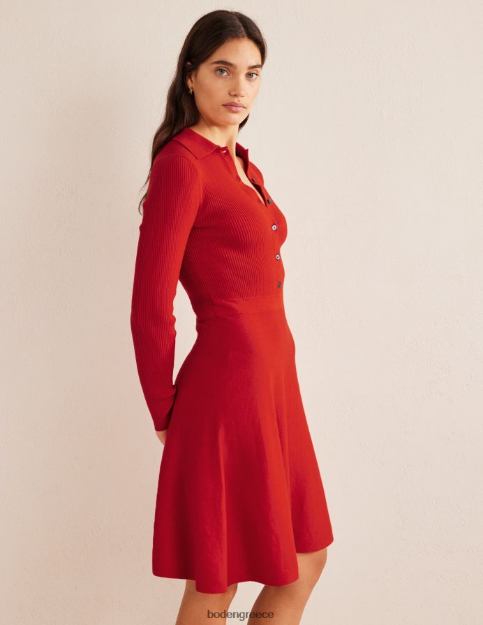 κολονοκούτι κόκκινο είδη ένδυσης λεπτομέρεια rib πλεκτό μίνι φόρεμα Boden γυναίκες 464PH81395