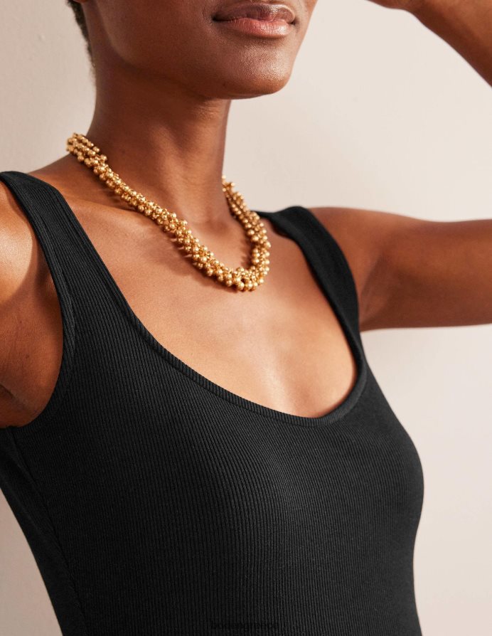 μαύρος είδη ένδυσης μάξι φόρεμα με τιράντες rib jersey Boden γυναίκες 464PH81180