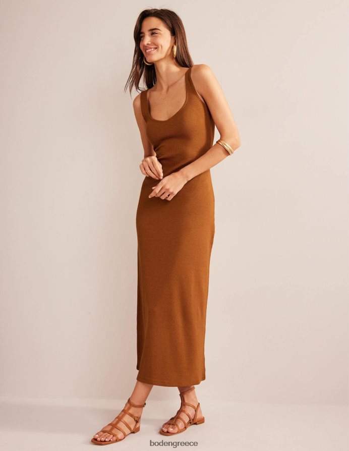 κολοκύθι είδη ένδυσης μάξι φόρεμα με τιράντες rib jersey Boden γυναίκες 464PH81549