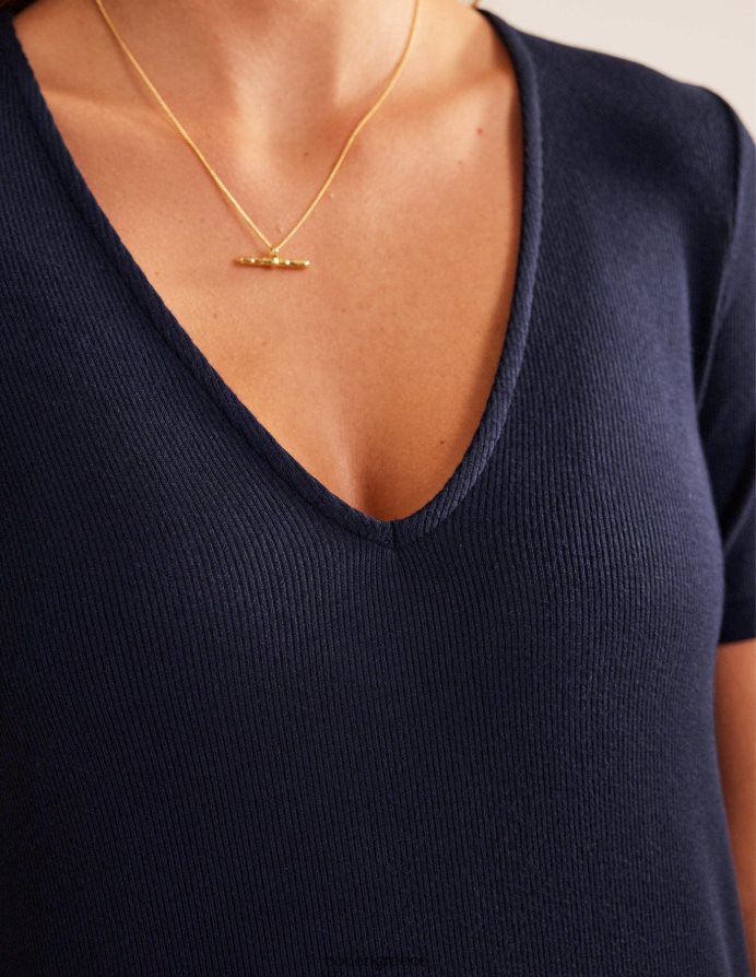 ΠΟΛΕΜΙΚΟ ΝΑΥΤΙΚΟ είδη ένδυσης rib jersey midi t-shirt φόρεμα Boden γυναίκες 464PH81028