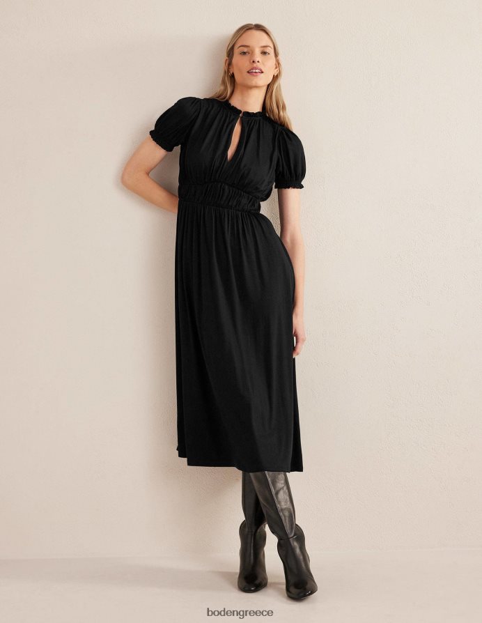 μαύρος είδη ένδυσης μίντι φόρεμα τσαγιού με ruched ζέρσεϊ Boden γυναίκες 464PH81475