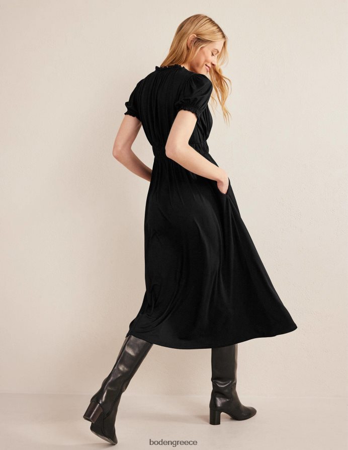 μαύρος είδη ένδυσης μίντι φόρεμα τσαγιού με ruched ζέρσεϊ Boden γυναίκες 464PH81475