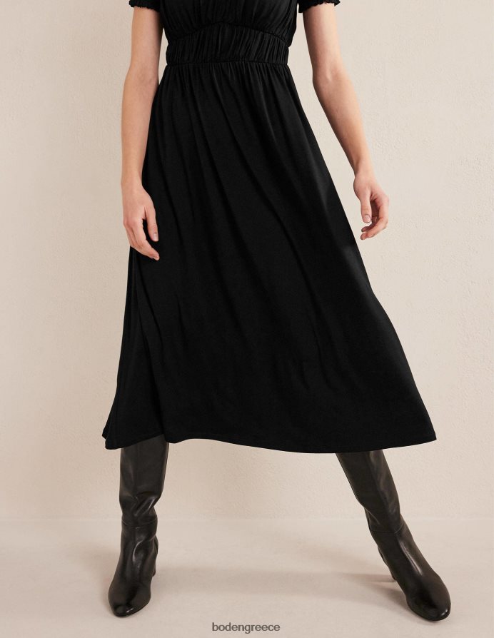 μαύρος είδη ένδυσης μίντι φόρεμα τσαγιού με ruched ζέρσεϊ Boden γυναίκες 464PH81475