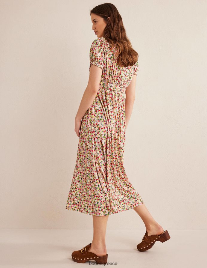 λουλουδάκι πολλαπλών & ζωγραφικής είδη ένδυσης μίντι φόρεμα τσαγιού με ruched ζέρσεϊ Boden γυναίκες 464PH8982