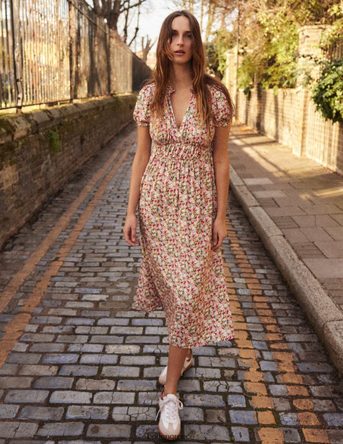 λουλουδάκι πολλαπλών & ζωγραφικής είδη ένδυσης μίντι φόρεμα τσαγιού με ruched ζέρσεϊ Boden γυναίκες 464PH8982