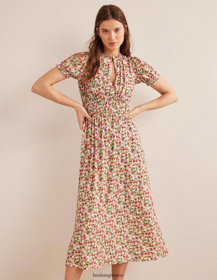 λουλουδάκι πολλαπλών & ζωγραφικής είδη ένδυσης μίντι φόρεμα τσαγιού με ruched ζέρσεϊ Boden γυναίκες 464PH8982