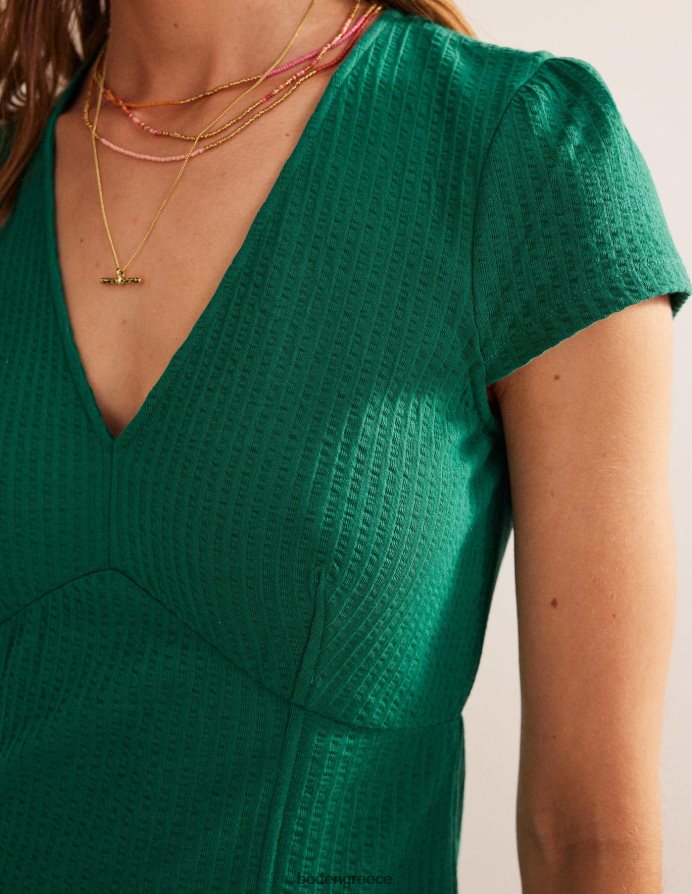 φωτεινό σμαράγδι είδη ένδυσης φόρεμα τσαγιού seersucker jersey Boden γυναίκες 464PH82138