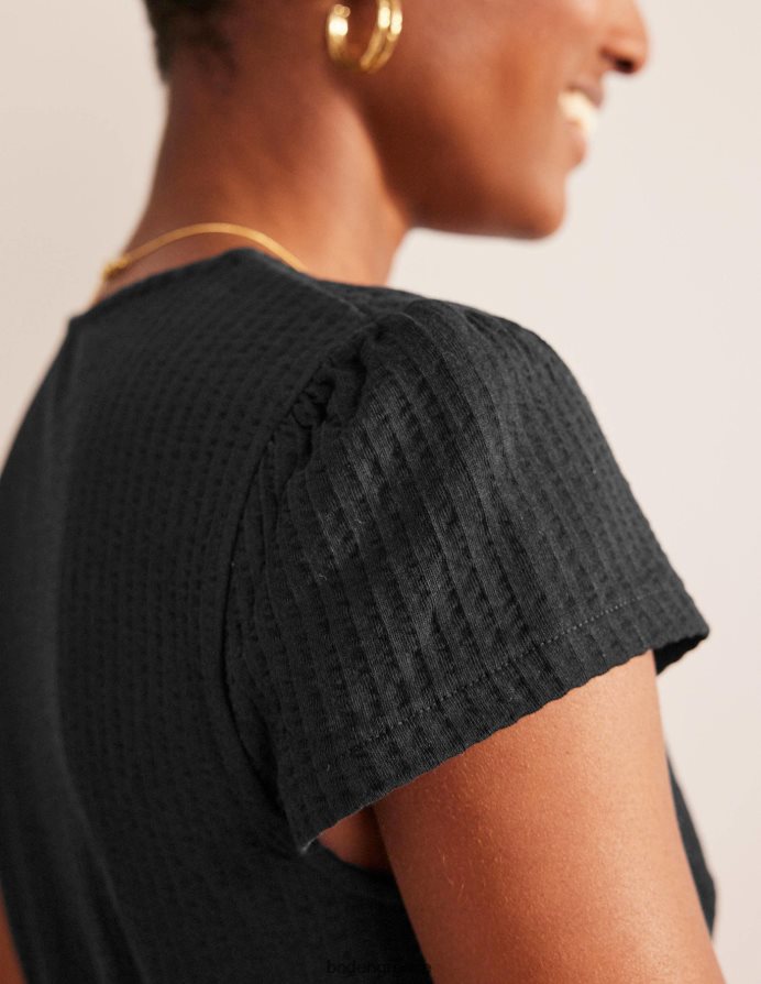 μαύρος είδη ένδυσης φόρεμα τσαγιού seersucker jersey Boden γυναίκες 464PH82271