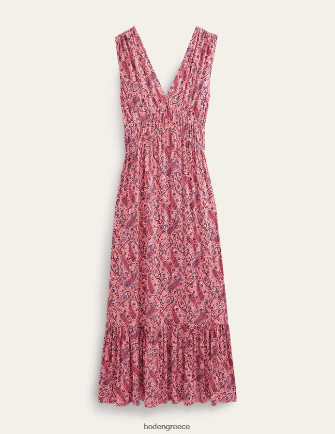 ροζ sherbet & paisley bloom είδη ένδυσης τζέρσεϊ μάξι φόρεμα Boden γυναίκες 464PH82257