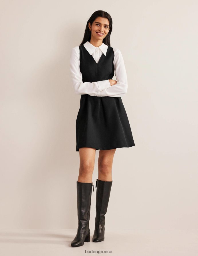 μαύρος είδη ένδυσης Μίνι φόρεμα skater με λαιμόκοψη Boden γυναίκες 464PH81372