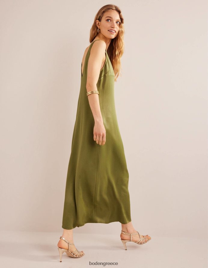 καπουλέ ελιά είδη ένδυσης σατέν slip maxi φόρεμα Boden γυναίκες 464PH82180