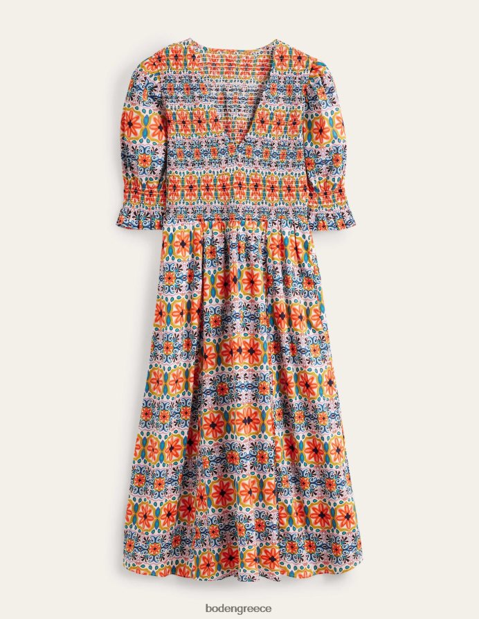 λωρίδα πολλαπλών & ταπισερί είδη ένδυσης μίντι φόρεμα με smocked μπούστο Boden γυναίκες 464PH82237