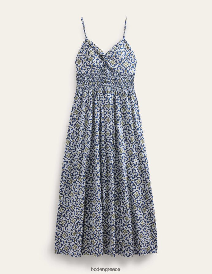 μπλε ερωδιός & φλώρα πλακάκι είδη ένδυσης μίντι φόρεμα twist μπροστινό ζέρσεϊ Boden γυναίκες 464PH81083