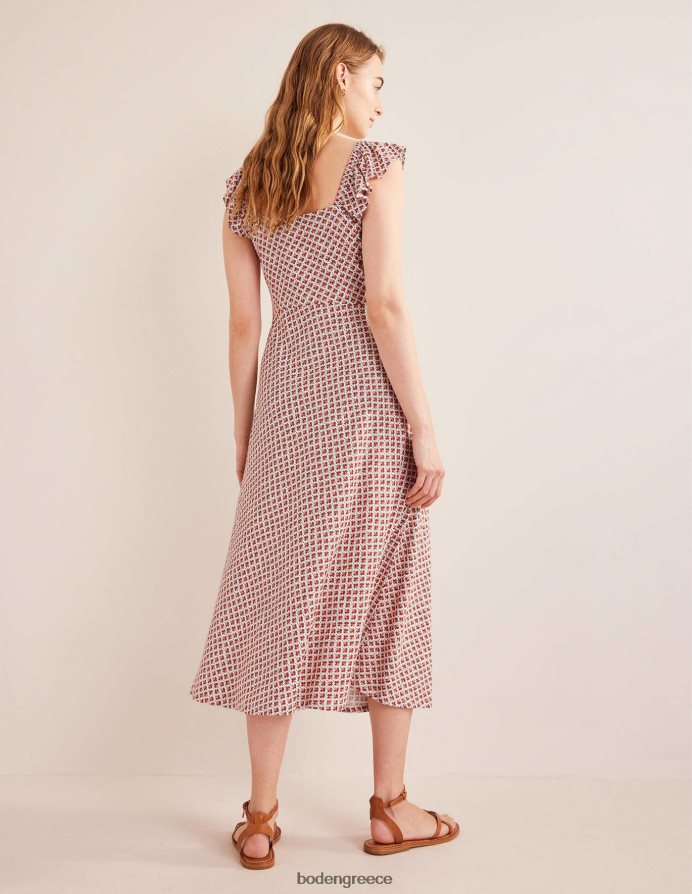 vermillion & ανθισμένο μπουμπούκι είδη ένδυσης μίντι φόρεμα ζέρσεϊ με λεπτομέρεια Boden γυναίκες 464PH81055