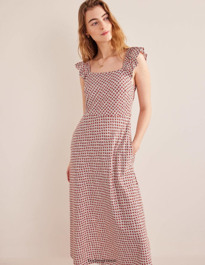 vermillion & ανθισμένο μπουμπούκι είδη ένδυσης μίντι φόρεμα ζέρσεϊ με λεπτομέρεια Boden γυναίκες 464PH81055