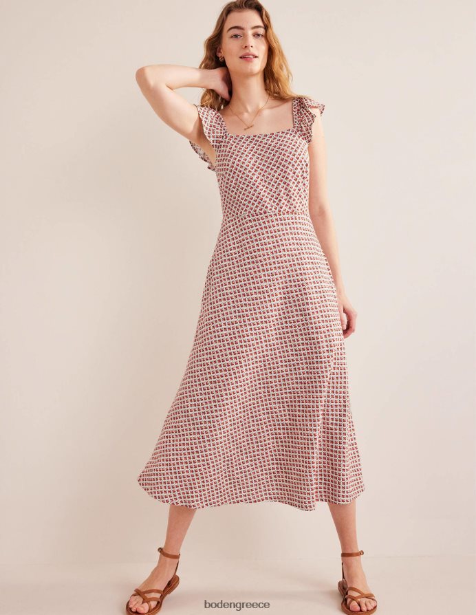 vermillion & ανθισμένο μπουμπούκι είδη ένδυσης μίντι φόρεμα ζέρσεϊ με λεπτομέρεια Boden γυναίκες 464PH81055